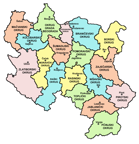 Karta Centralne Srbije
